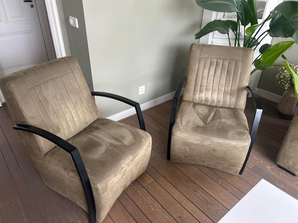Set van 2 comfortabele fauteuils - Zo goed als nieuw, Ophalen, 75 tot 100 cm, Zo goed als nieuw, Stof