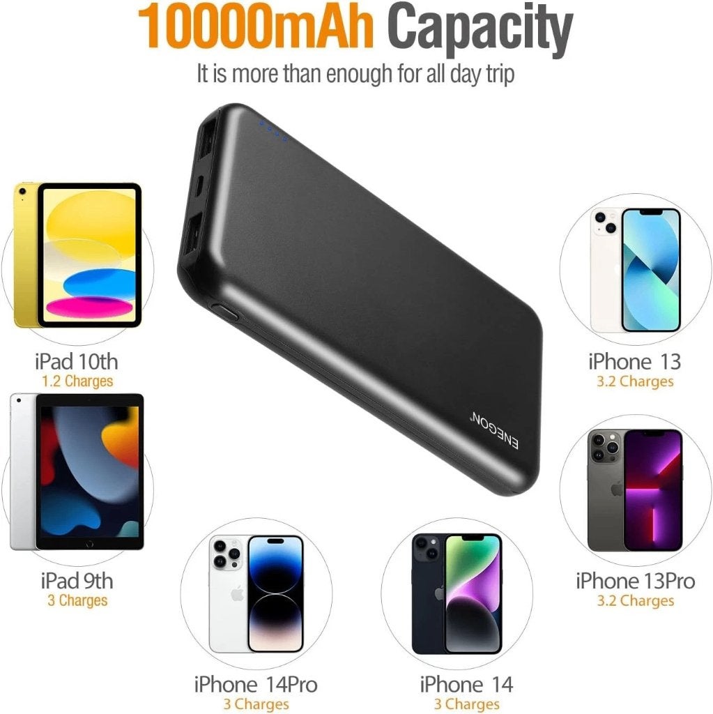 Snellader POWERBANK superdun 10000mAh - div. USB-port, Verzenden, Nieuw