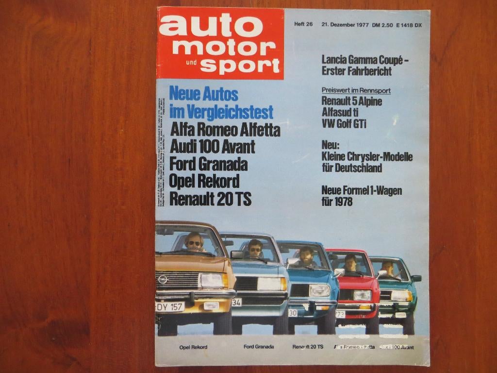 Auto Motor und Sport 26 1977 Alfa Romeo Alfetta, Audi 100 Av, Ophalen of Verzenden, Alfa Romeo