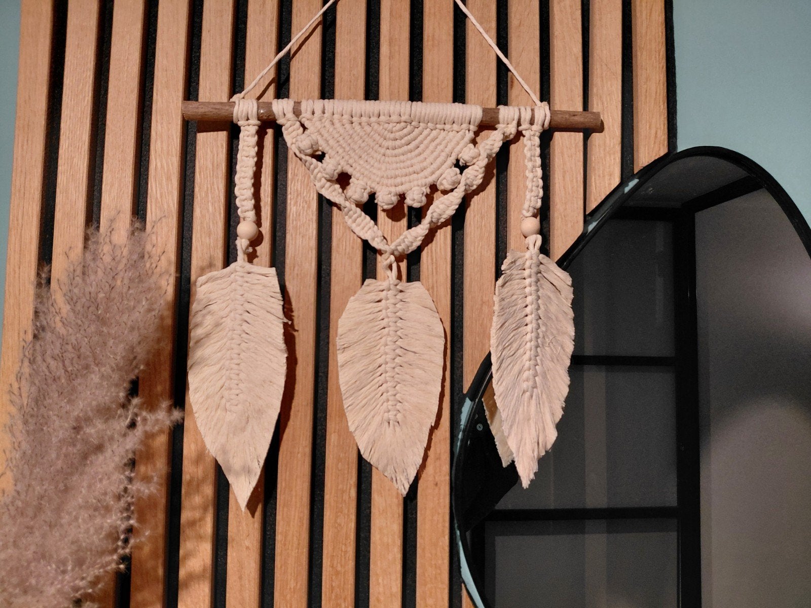 Macrame wanddecoratie creme, Huis en Inrichting, Boho, Ophalen of Verzenden, Nieuw