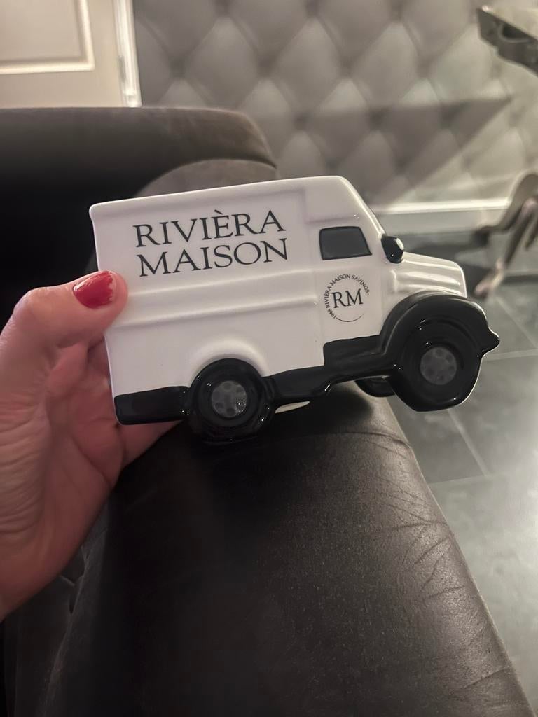 Riviera maison spaarpot bestelbusje, Ophalen of Verzenden, Zo goed als nieuw, Steen, Aardewerk of Keramiek, Vervoermiddel