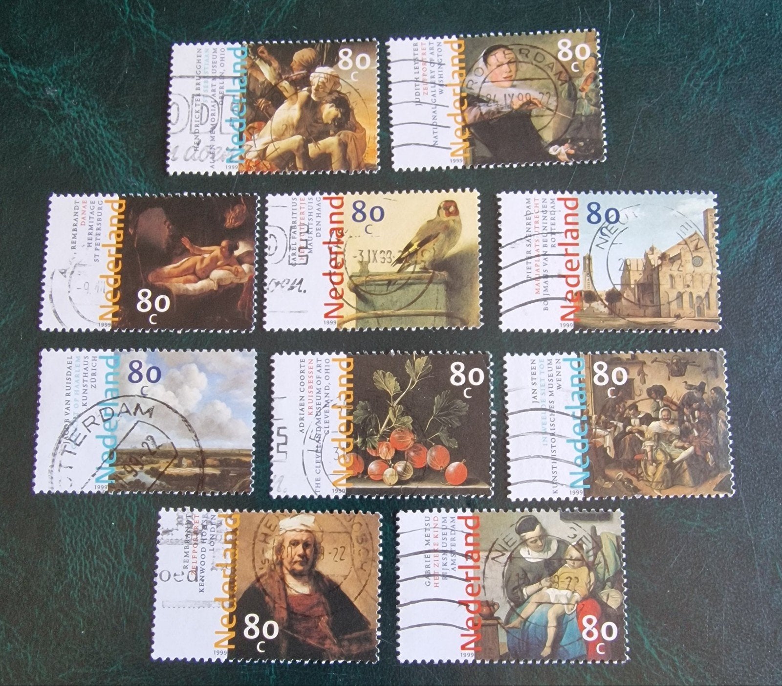 kv1227 Nederlandse postzegels met kunstwerken - 80 cent, Postzegels en Munten, Ophalen of Verzenden, Na 1940, Gestempeld