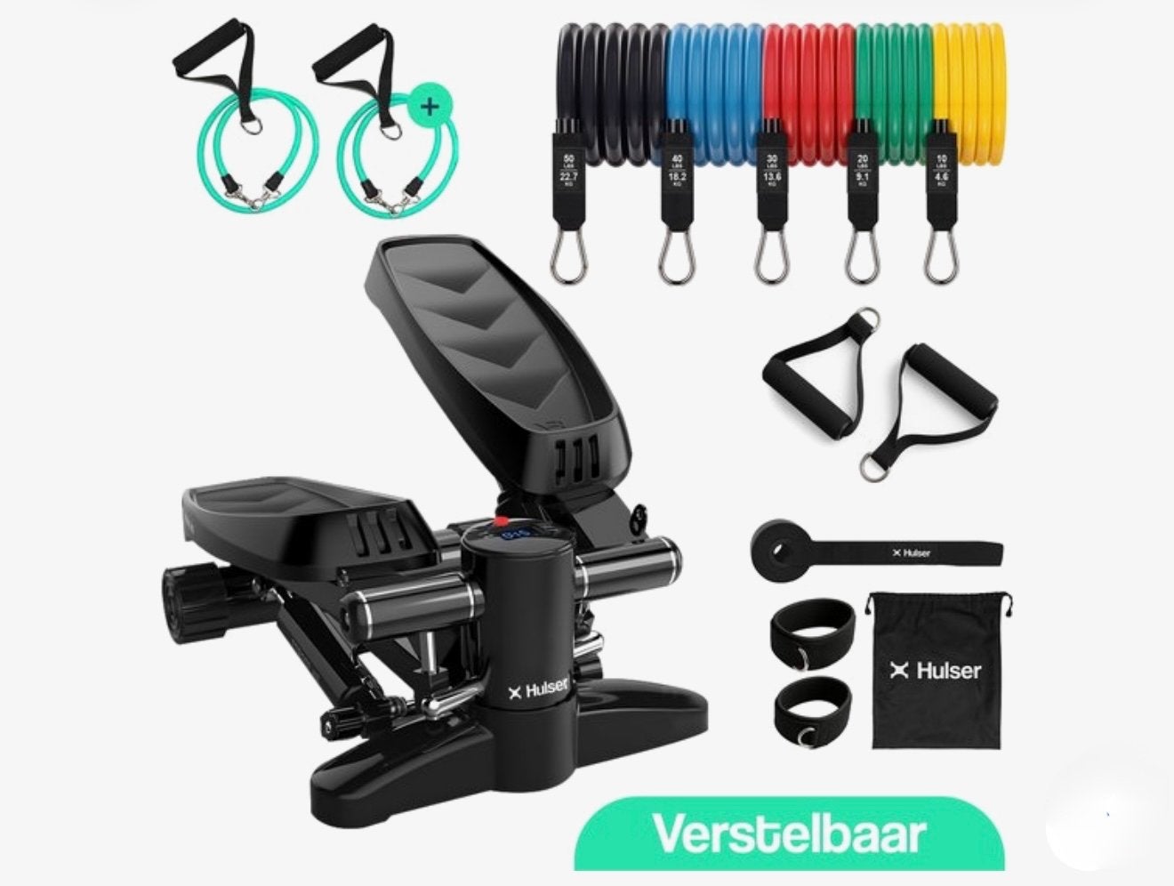 Hulser Stepper met display en 12-delige weerstandsset, Sport en Fitness, Ophalen, Zo goed als nieuw, Armen, Overige typen
