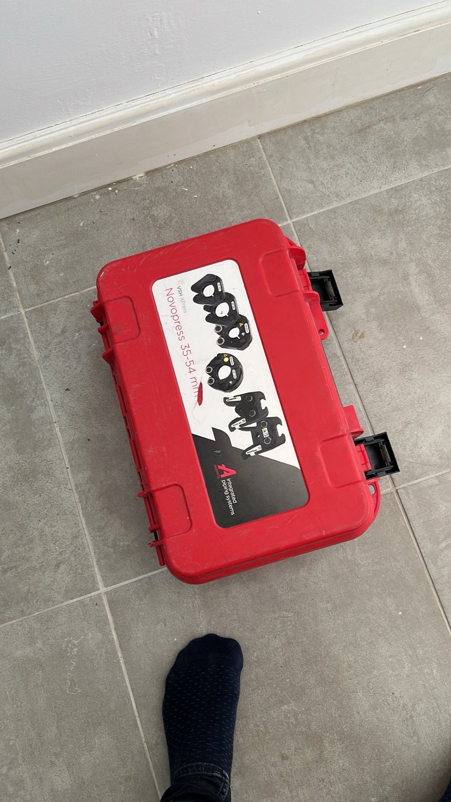 Novopress 42/54 mm persbekken set kettingen in koffer, Ophalen of Verzenden, Gebruikt, Overige typen, Overige merken