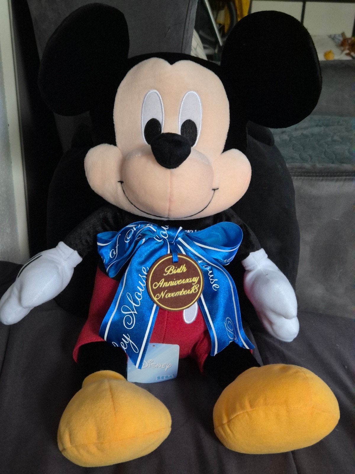 Mickey Mouse Birthday Plush | Grote Japan Import SEGA Arcade, Ophalen of Verzenden, Mickey Mouse, Zo goed als nieuw, Knuffel