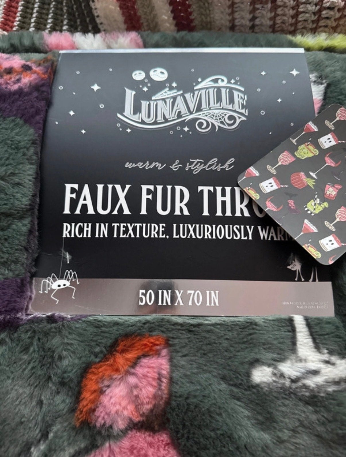 Lunaville Faux Fur Plaid - Halloween Cocktails, 100 tot 150 cm, Nieuw, Ophalen of Verzenden, 150 tot 200 cm