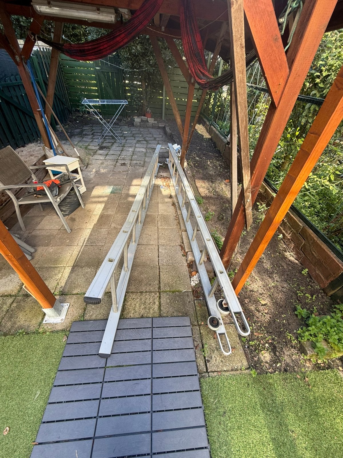 inschuifbare ladder, Doe-het-zelf en Verbouw, Ophalen, Gebruikt, Ladder, Opvouwbaar of Inschuifbaar