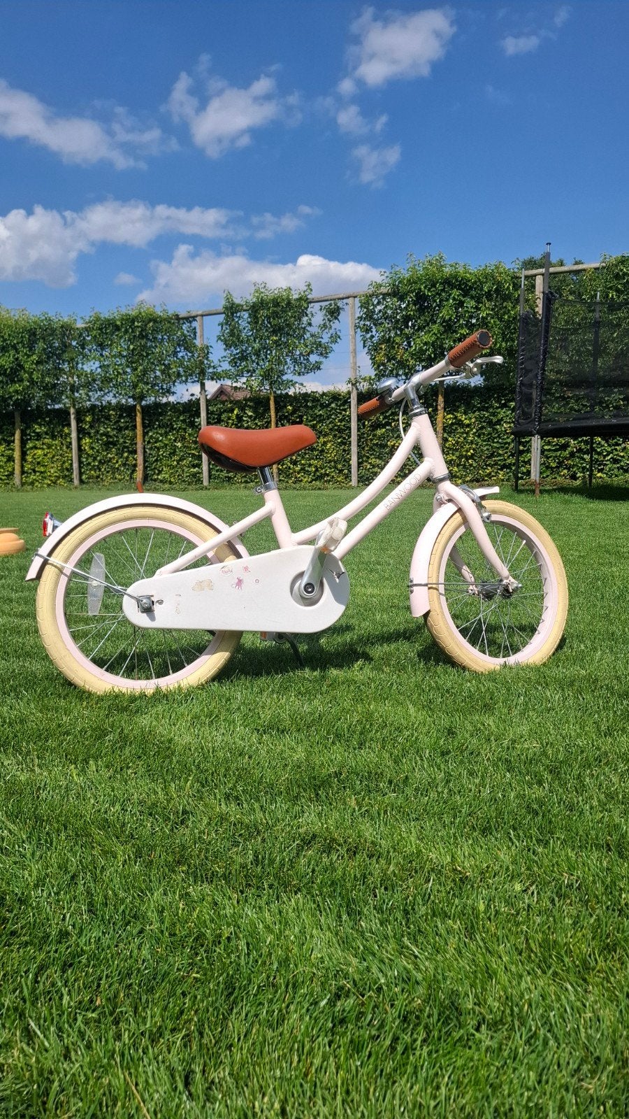 Bandwood Kinderfiets 16 Inch Licht Roze incl. Zijwieltjes, Ophalen, Zijwieltjes, 16 tot 20 inch, Velgrem