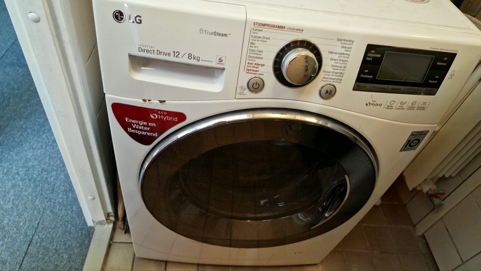LG Direct Drive 12/8kg Was-droogcombinatie, Witgoed en Apparatuur, 8 tot 10 kg, Ophalen, 1200 tot 1600 toeren, 85 tot 90 cm