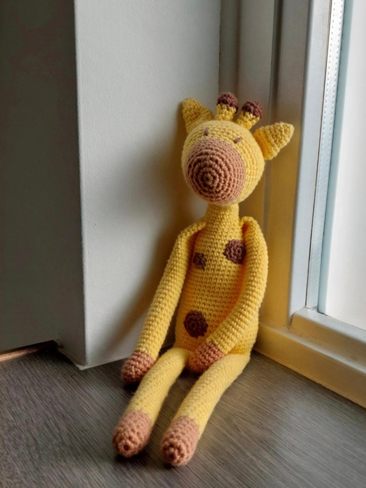 Gehaakte giraf, slaperige gele knuffel, Overige merken, Giraf, Nieuw, Ophalen of Verzenden