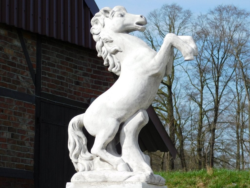 Beeld Paard op Sokkel - 160 cm - Steen, ., Nieuw, Ophalen of Verzenden, .