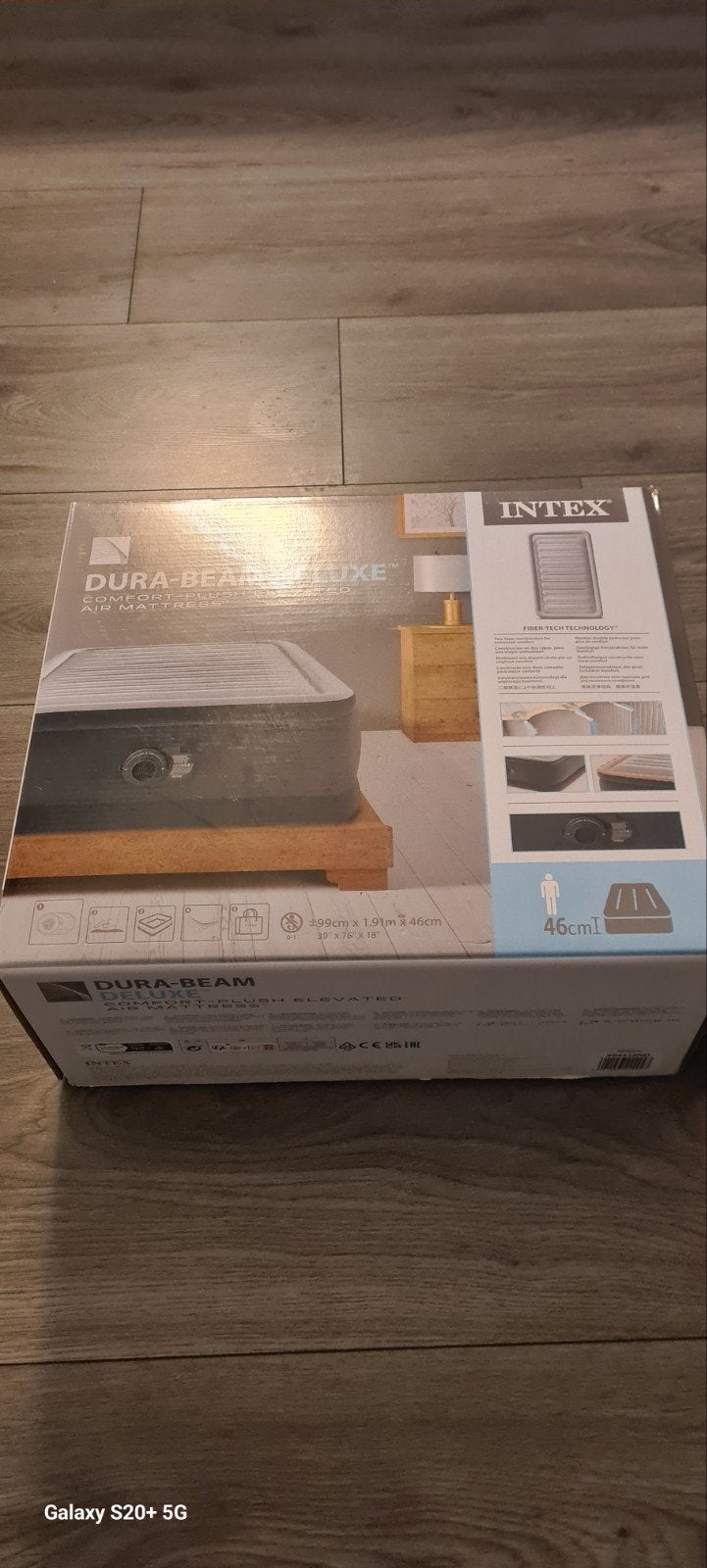 Intex Dura-Beam Deluxe Comfort Plush Luchtbed, Ophalen, Overige materialen, 100 cm, Eenpersoons