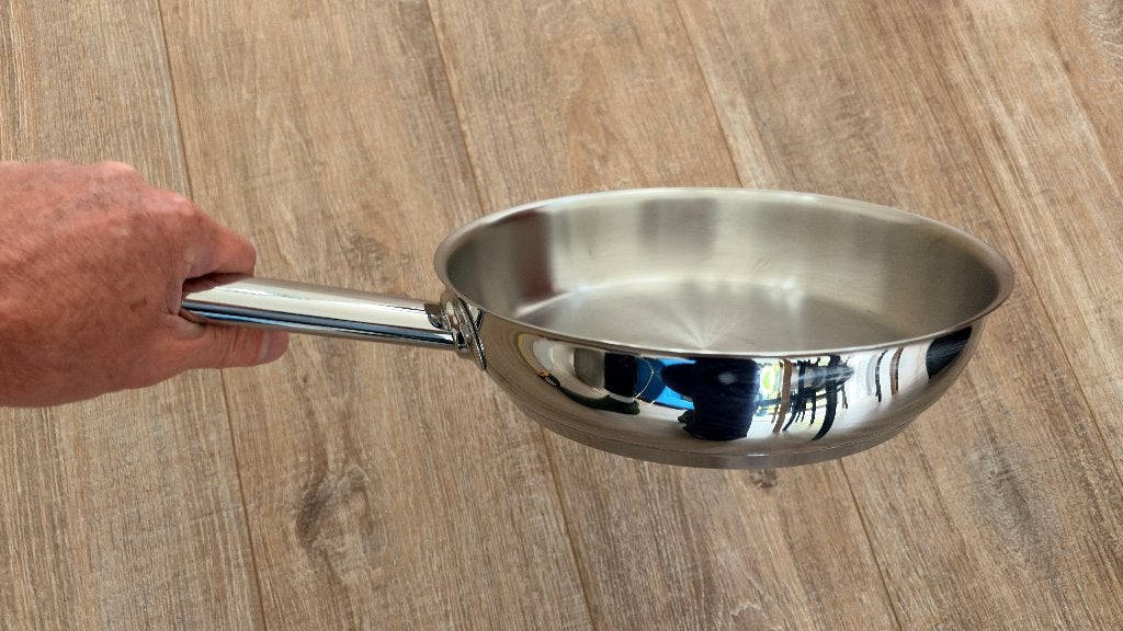 Demeyere RVS koekenpan 24cm | zeer goede staat | topverkoper, Koekenpan, Demeyere, Geschikt voor inductie, Ophalen of Verzenden