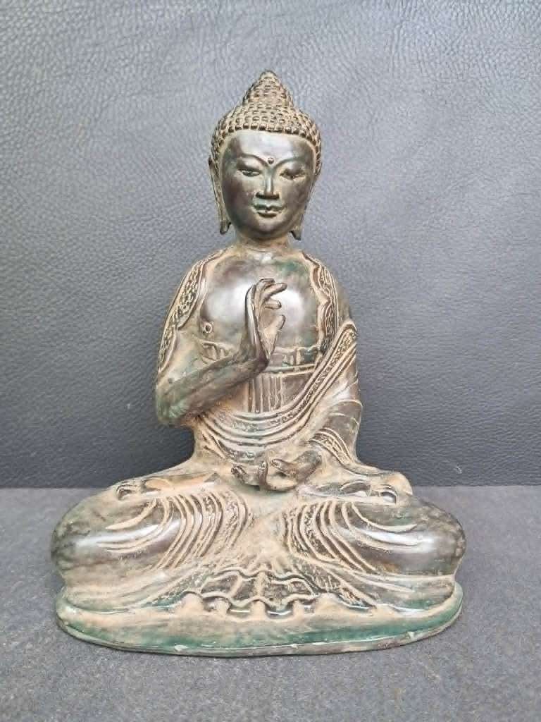 Bronzen Boeddhabeeld/Abhaya Mudra/Azië/25 cm, Ophalen of Verzenden, Nieuw, Overige materialen, 25 cm