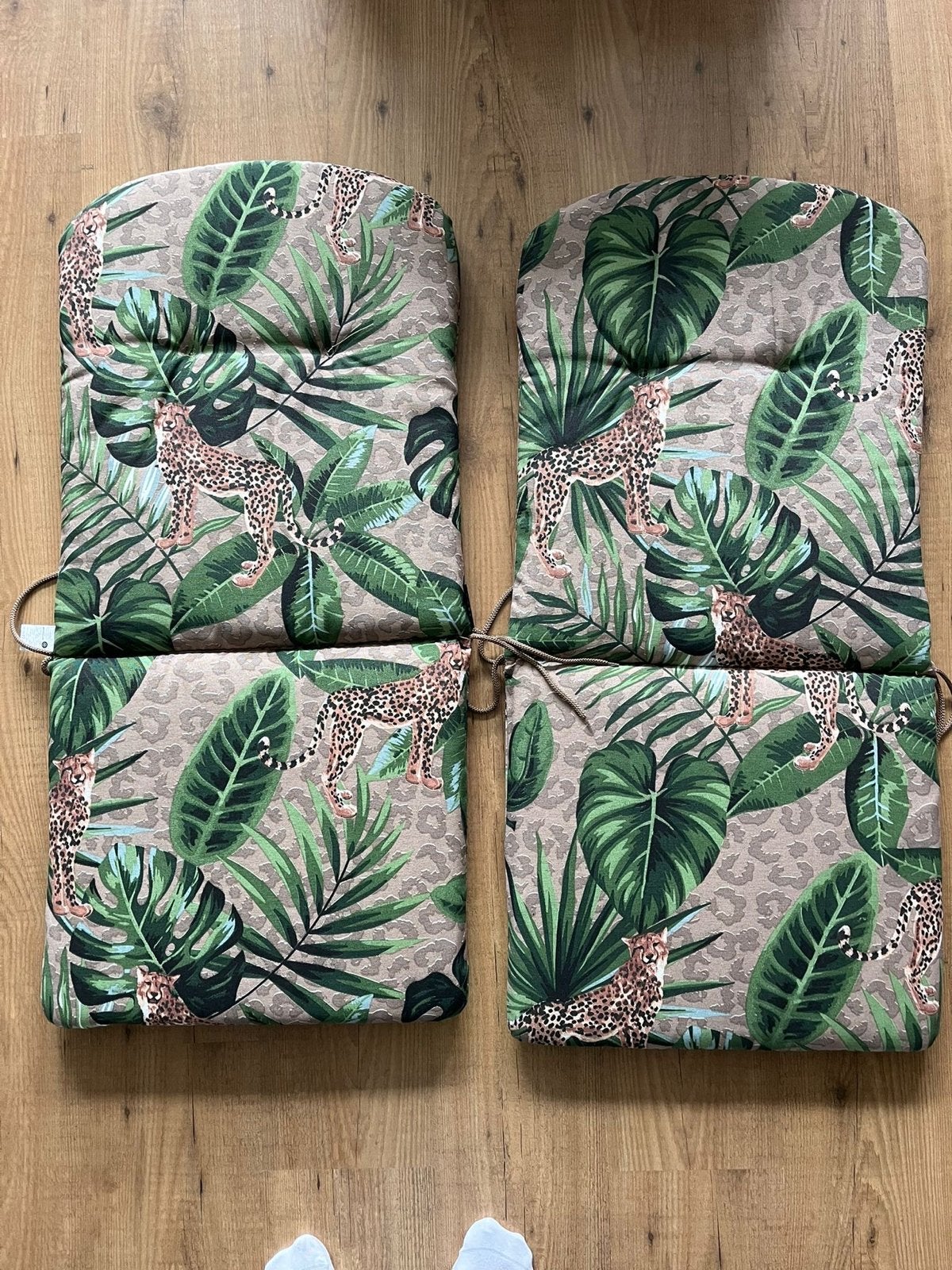 Madison Tuinkussens - Tropische print met luipaarden, Ophalen of Verzenden, Zo goed als nieuw