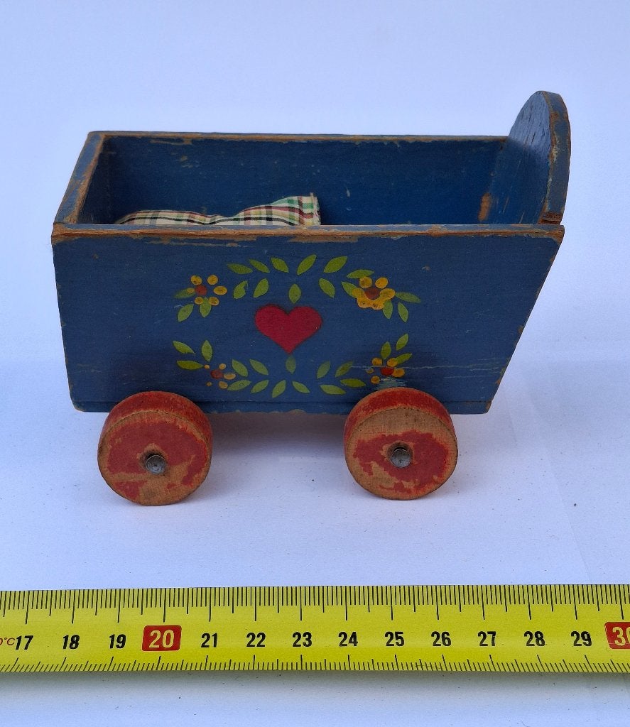 KINDERWAGEN (JAREN '40) BEHORENDE BIJ JAREN 50 POPPENHUIS, Antiek en Kunst, Antiek | Speelgoed, Ophalen of Verzenden