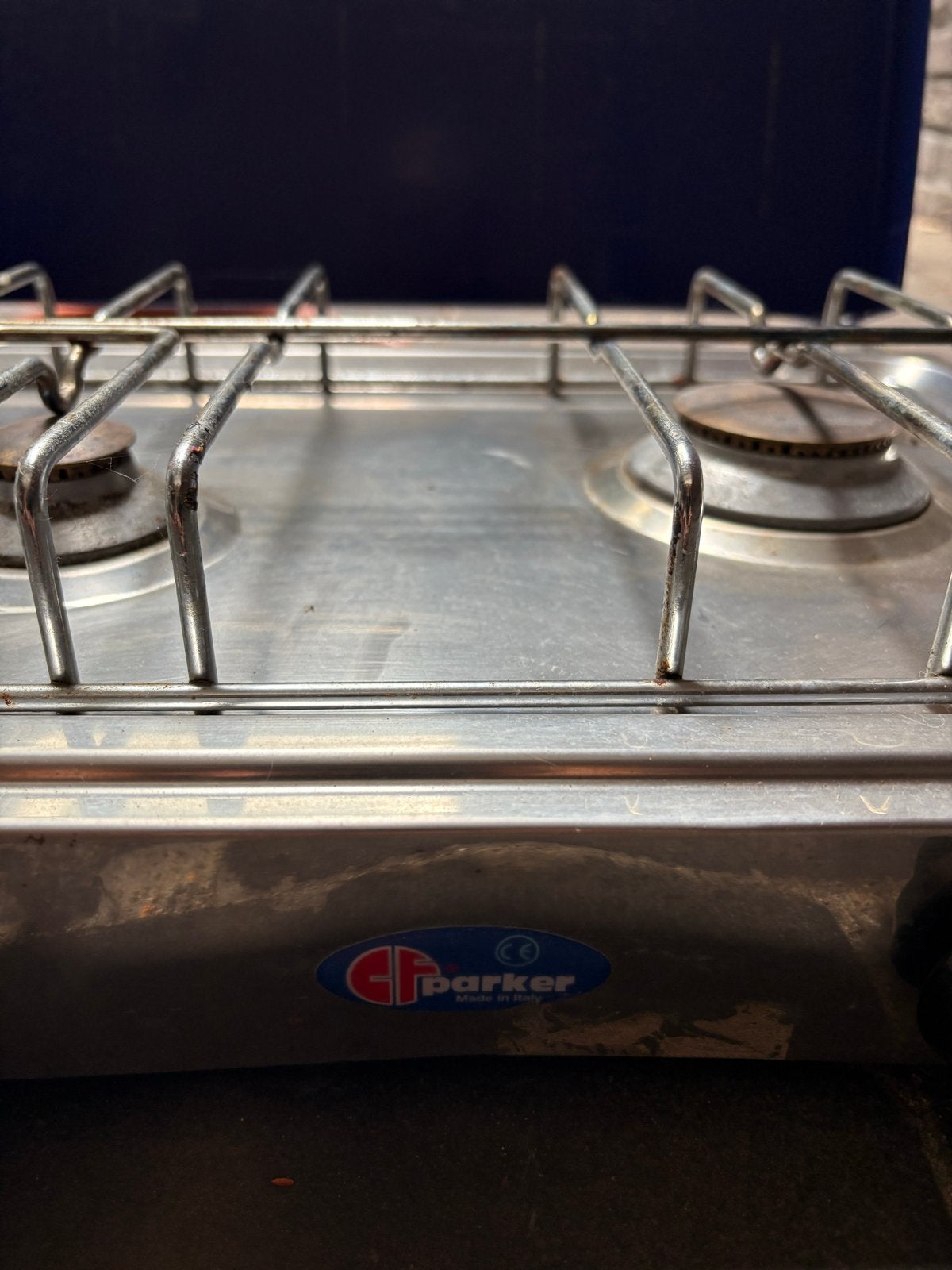 Parker 3-pits gasfornuis met gasslang, Caravans en Kamperen, Ophalen, Gebruikt