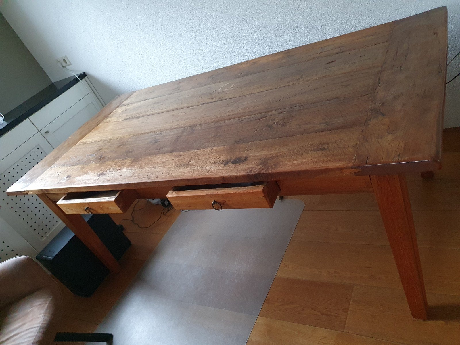 eettafel van hout teak, Huis en Inrichting, Tafels | Eettafels, Teakhout, 200 cm of meer, Rechthoekig, 50 tot 100 cm