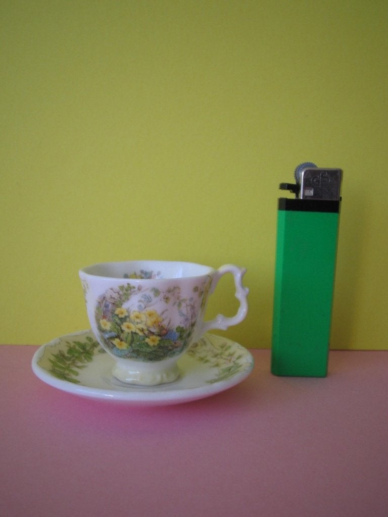Royal Doulton Brambly Hedge miniatuur kop en schotel Spring, Verzenden, Nieuw, Porselein, Kop en/of schotel