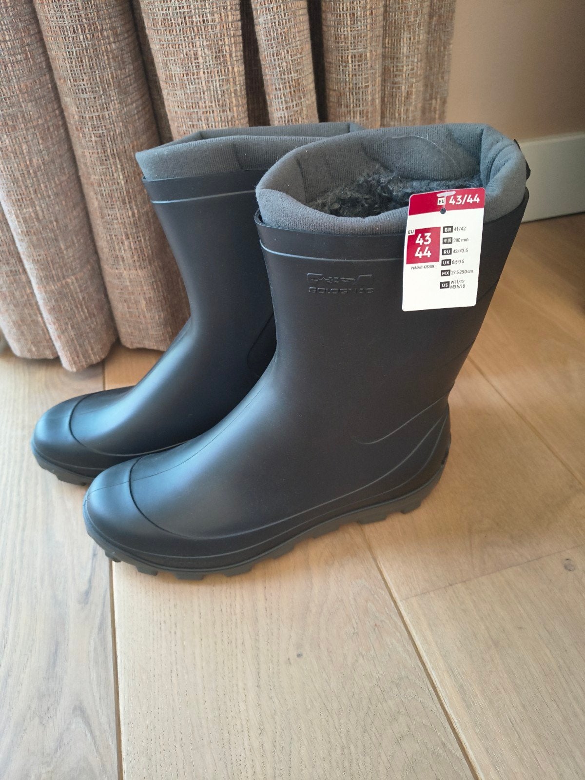 Nieuwe zwarte regenlaarzen maat 43/44 (Solognac(, Solognac, Overige kleuren, Nieuw, Ophalen of Verzenden