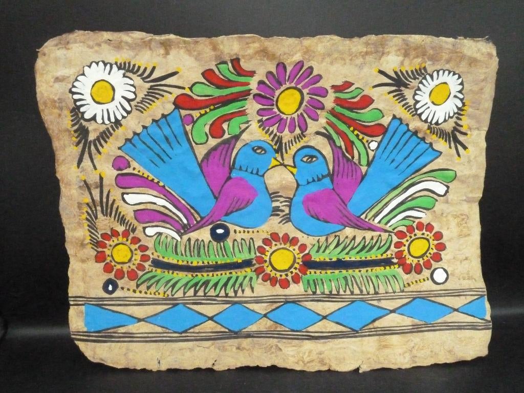 Mexicaans Amate bast schilderij., Ophalen of Verzenden