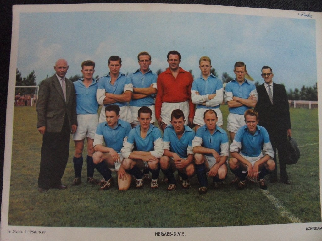 Esso voetbal plaat Hermes-D.V.S. (Schiedam), Verzamelen, Ophalen of Verzenden, Gebruikt, Overige binnenlandse clubs, Poster, Plaatje of Sticker