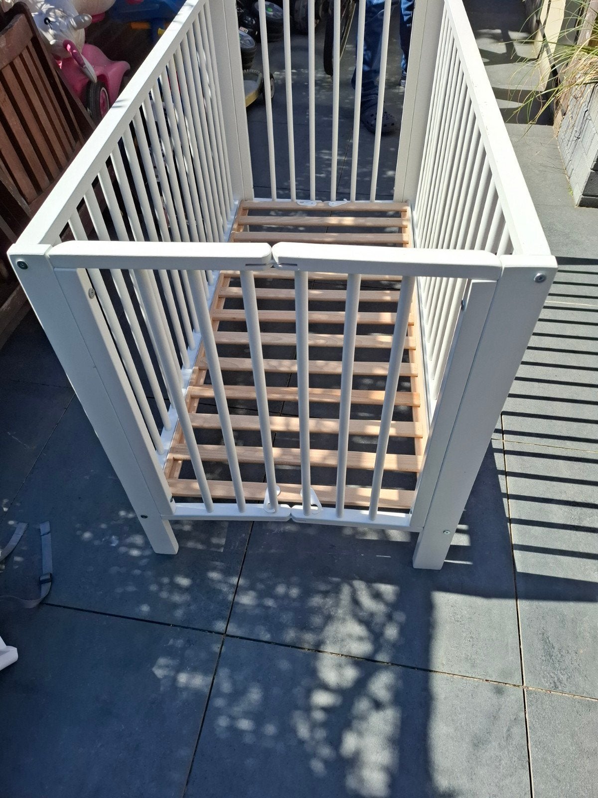 2x Inklapbaar Ledikant 60x120 - Wit en Zwart, Kinderen en Baby's, Ophalen