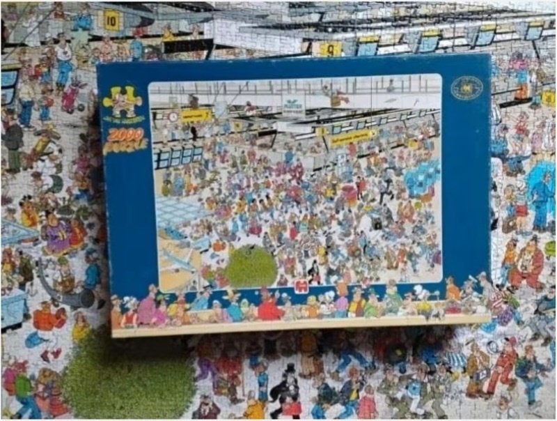 Jan van Haasteren puzzel 'vertrekhal' 2000 stukjes, Ophalen, Meer dan 1500 stukjes, Zo goed als nieuw, Legpuzzel