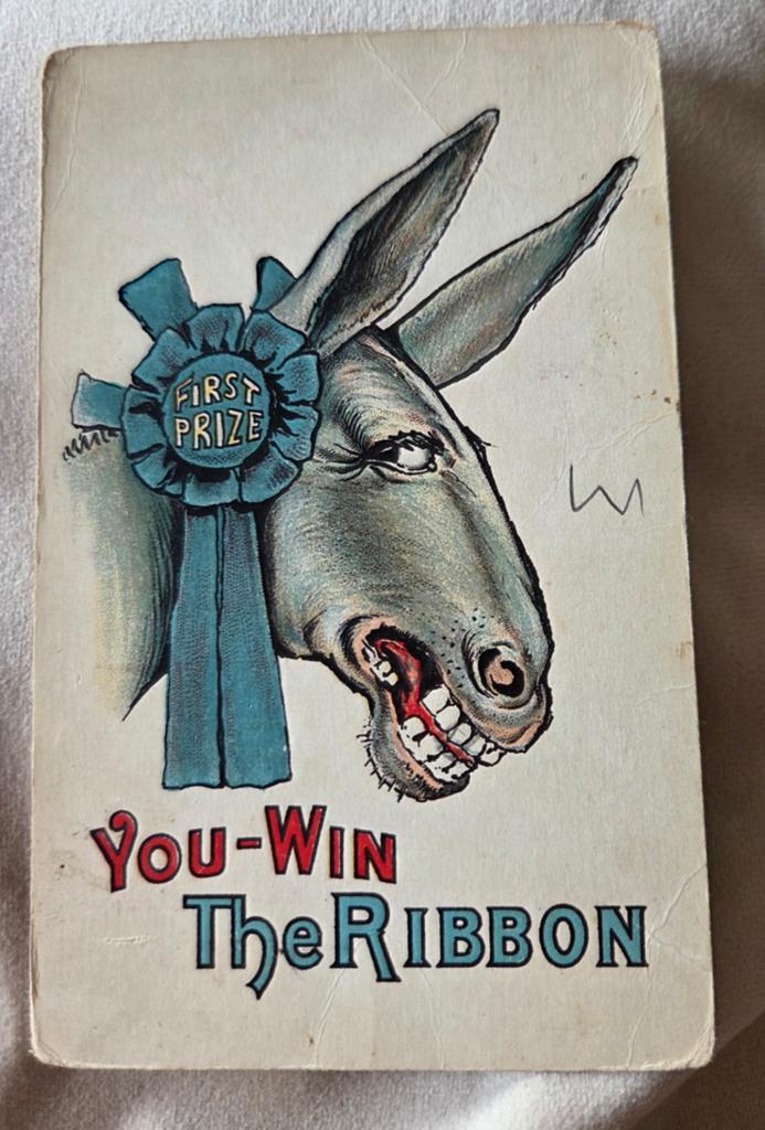 Ezel - You Win The Ribbon, Verzenden, Voor 1920, Gelopen, Overige thema's