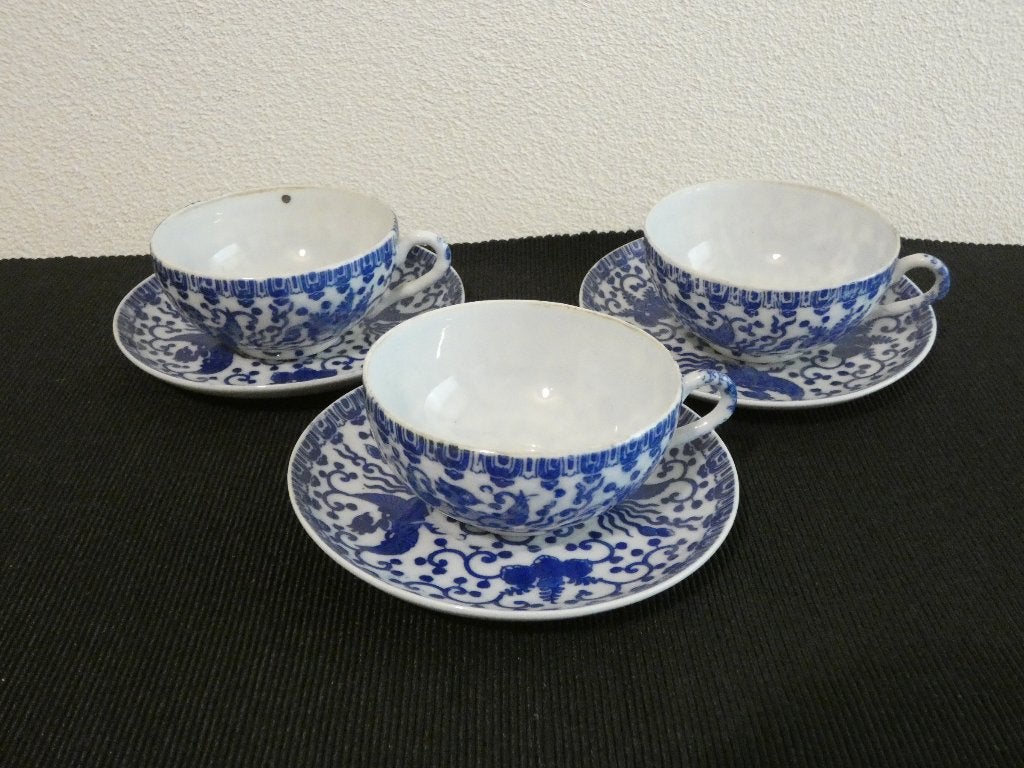 3x Japanse kop en schotel HO-HO BIRDS [330], Ophalen of Verzenden