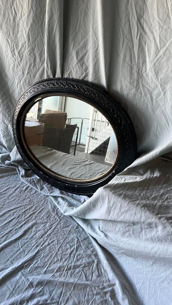 Spiegel vintage OKA Oban Mirror zwart, Ophalen, Ovaal, 50 tot 100 cm, Minder dan 100 cm