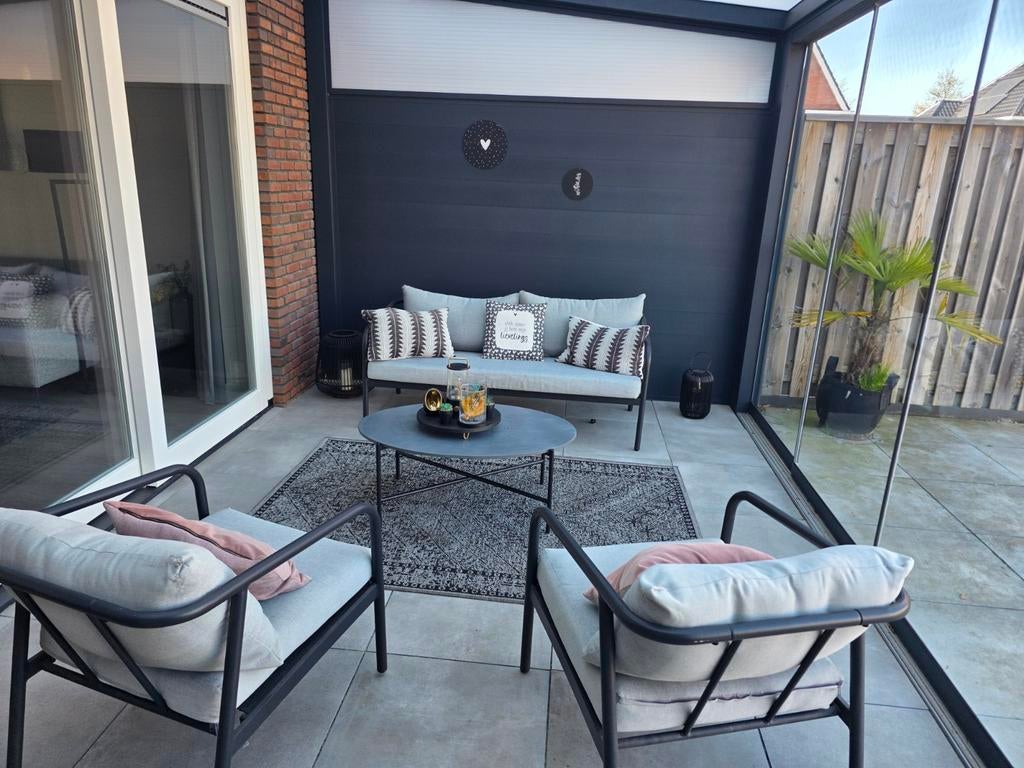 Tuinset met bankje, tafel en 2 stoelen, Tuin en Terras, Tuinsets en Loungesets, Ophalen of Verzenden