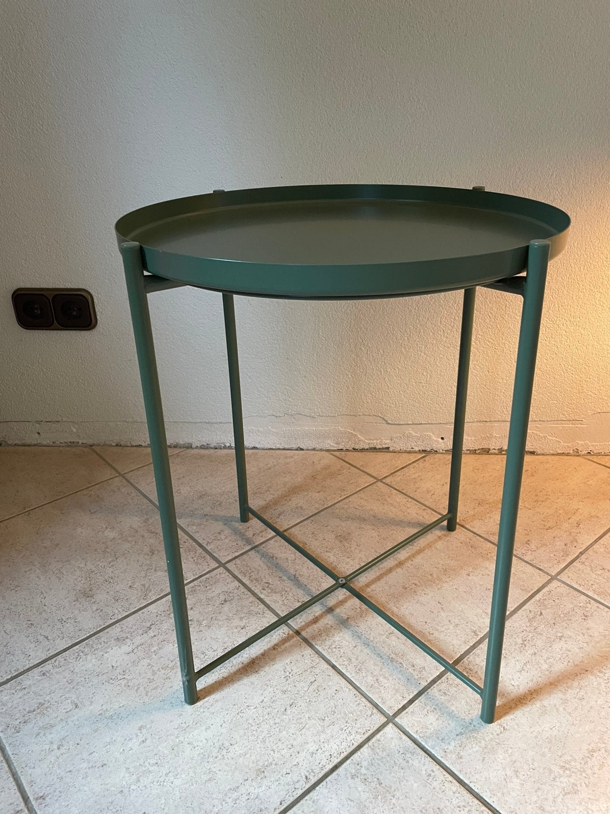 Ikea GLADOM bijzettafel., Minder dan 55 cm, Rond, Zo goed als nieuw, Ophalen