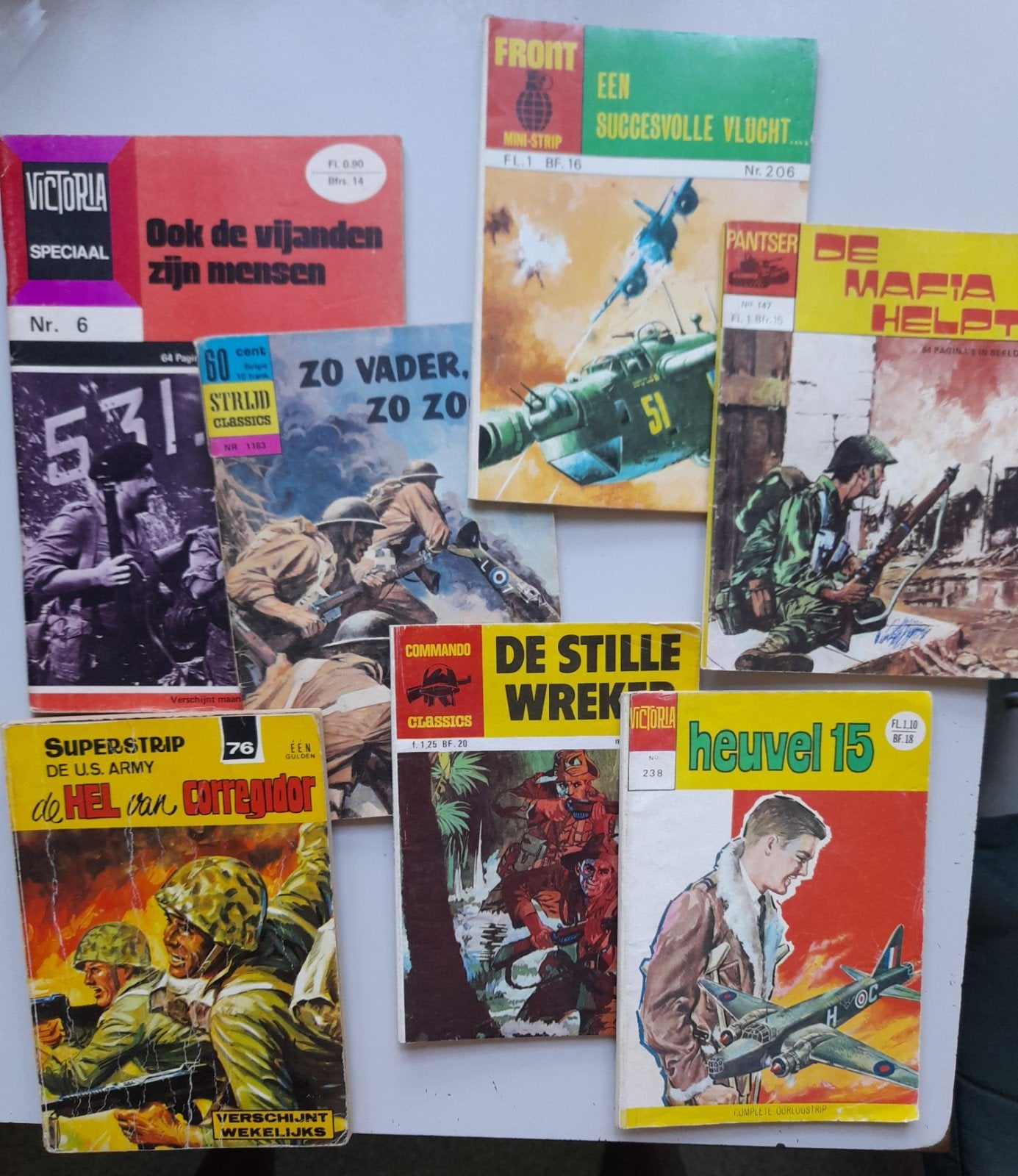 Superstrip strijd commando pantser strips 9 x, Meerdere comics, Ophalen of Verzenden, Gelezen, Europa