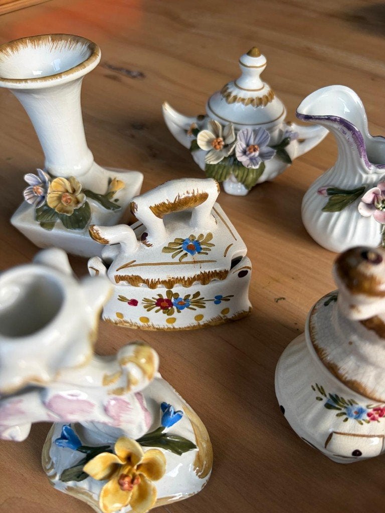 9-delig vintage verzameling Bassano Italy &Porselein., Antiek en Kunst, Ophalen of Verzenden