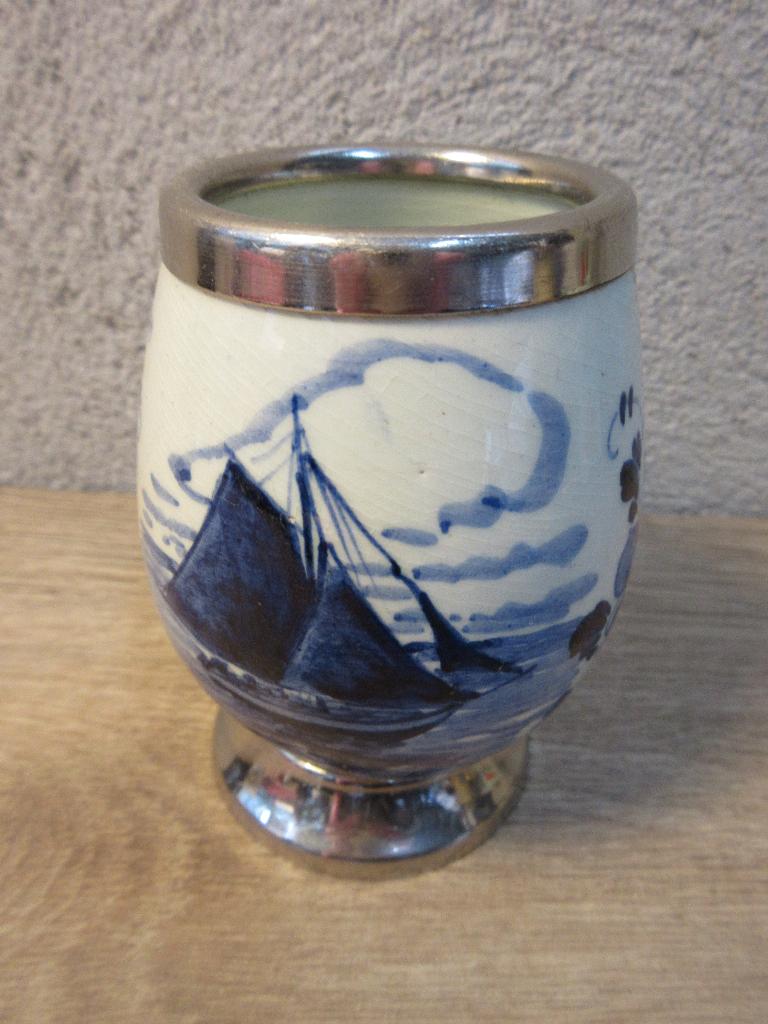 Delfts blauw potje Scheveningen, Antiek en Kunst, Ophalen of Verzenden