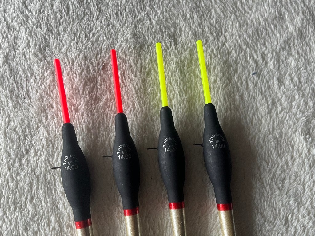 adv 73 / NIEUW set 4 dobbers TUBERTINI, Ophalen of Verzenden, Nieuw, Dobber of Lood