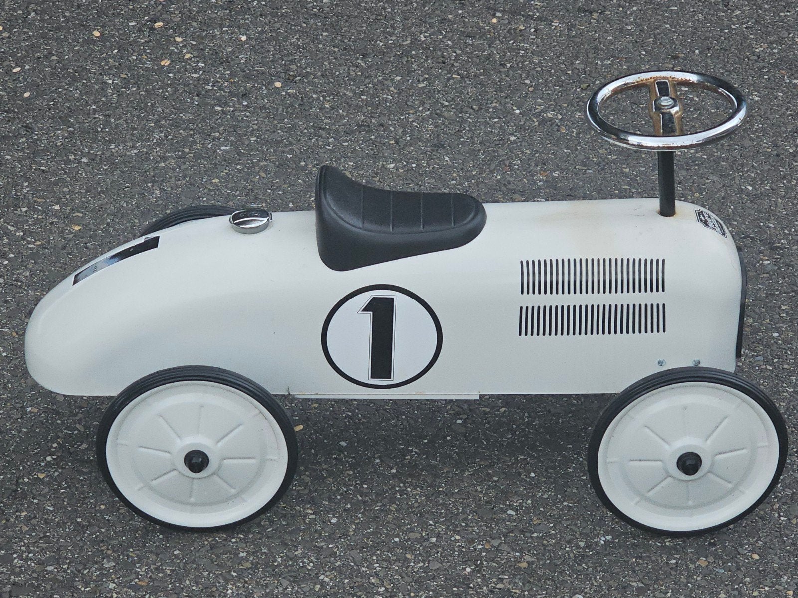 Vintage Trapauto Raceauto Wit met Nummer 1, Ophalen, Gebruikt