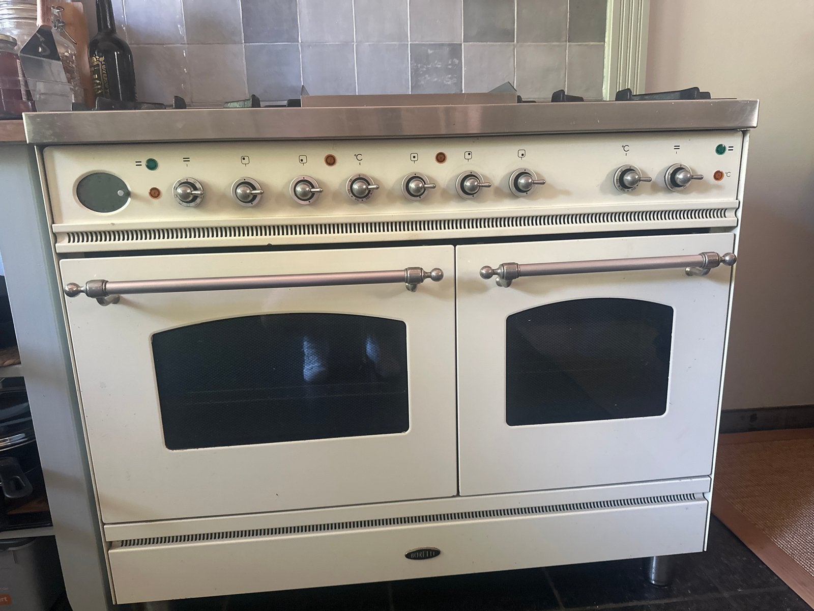 Boretti Fornuis met Dubbele Oven en Grillplaat - 100 cm, Ophalen, Gebruikt, 60 cm of meer, Vrijstaand