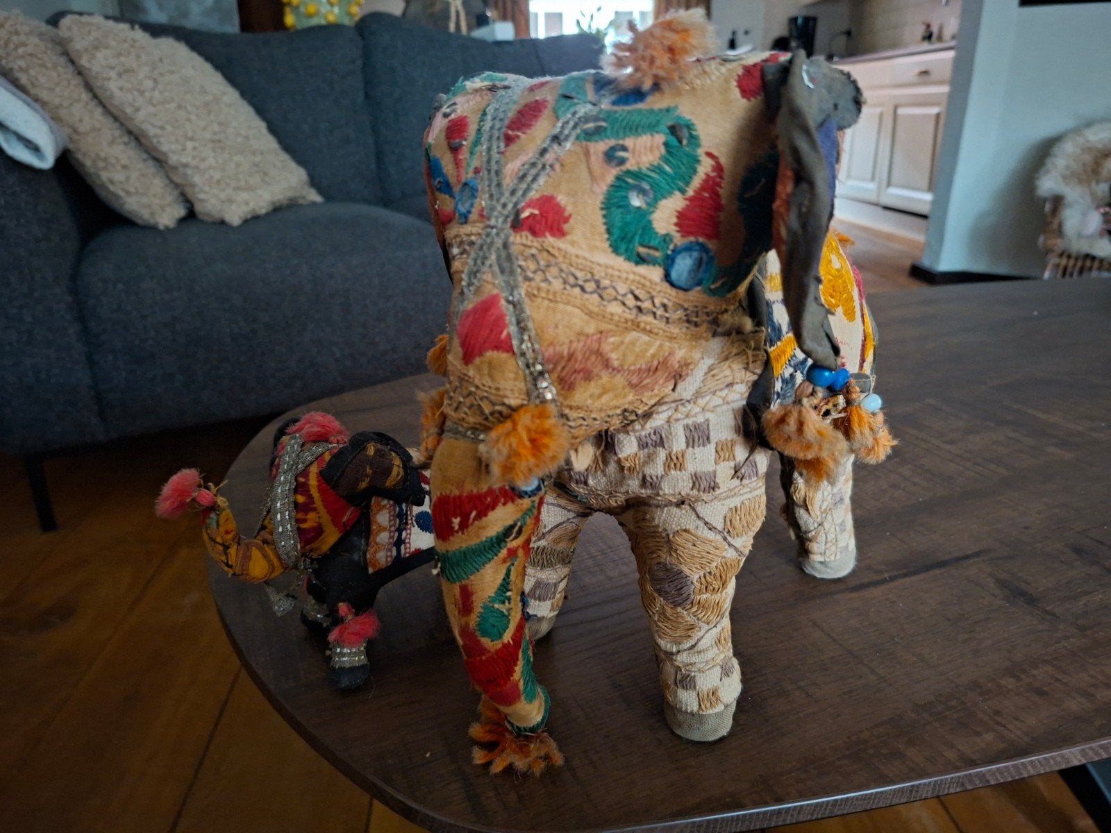 Decoratieve Indiase Olifanten - Handgemaakt Textiel, Ophalen of Verzenden