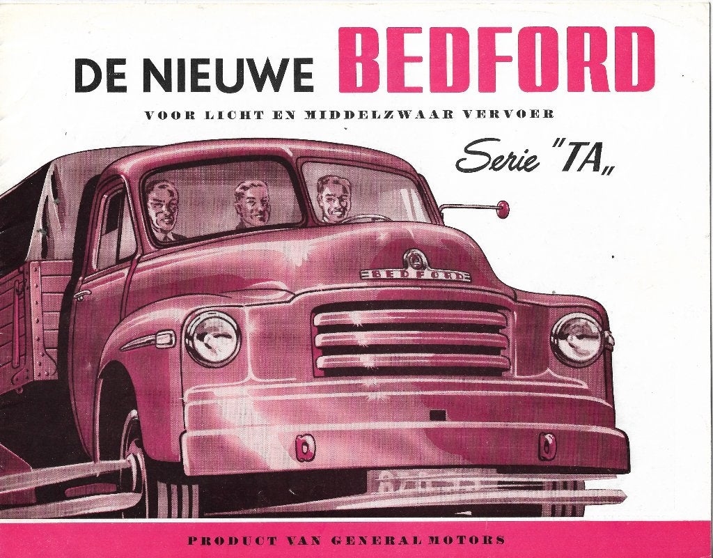 Brochure Bedford vrachtwagen Serie TA, ca. 1955 (NL)., Bedford, Ophalen of Verzenden, Zo goed als nieuw, Overige merken