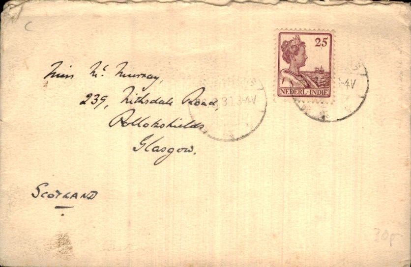 Nederlands Indië - Frankering - Schotland Glasgow - 1931, Verzenden, Envelop