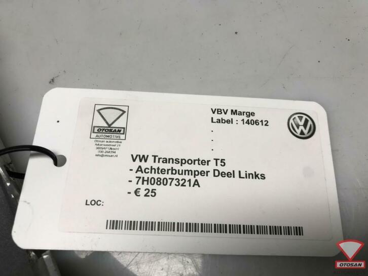 vw transporter t5 achterbumper deel links 7h0807321a, Auto-onderdelen, Gebruikt, Volkswagen, Volkswagen AG, Links
