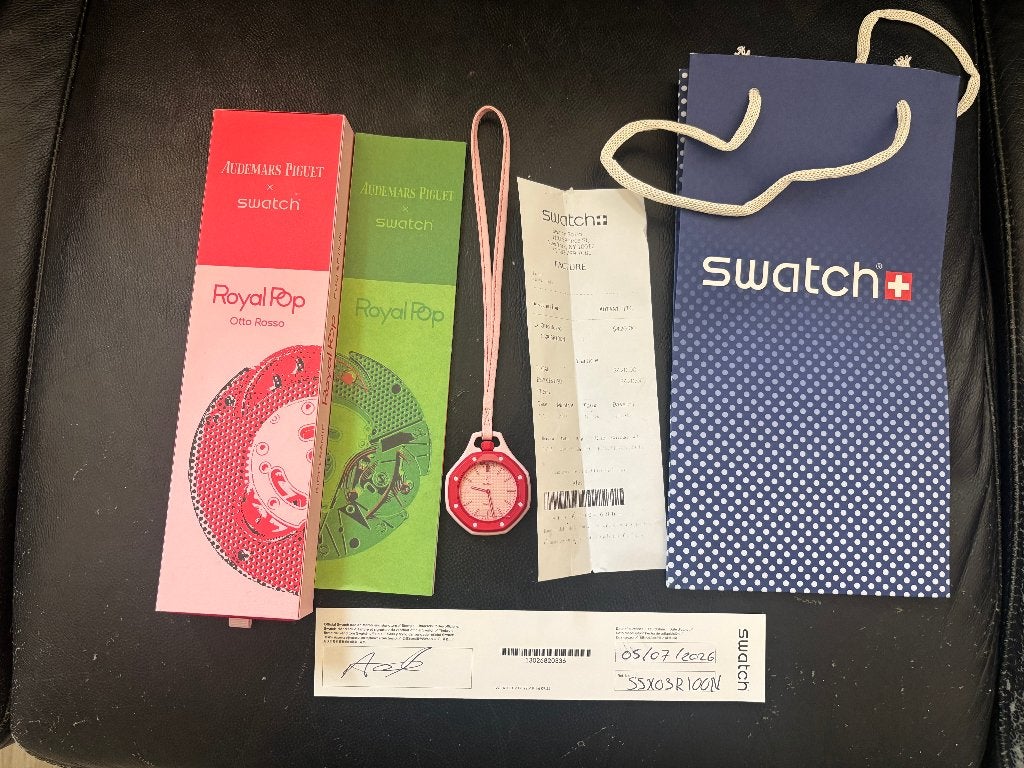 Swatch x Audemars Piquet Royal Pop -Otto Rosso -Complete Set, Ophalen, Swatch, Nieuw, Kunststof
