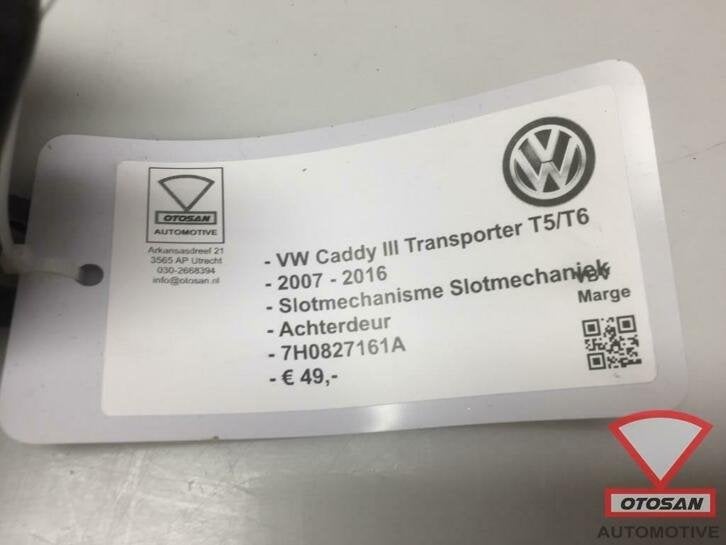 vw caddy transporter 07 16 slotmechaniek achterdeur 7h082716, Gebruikt, Volkswagen, Volkswagen AG, Berliner Ring 2
38440  Wolfsburg, DE
