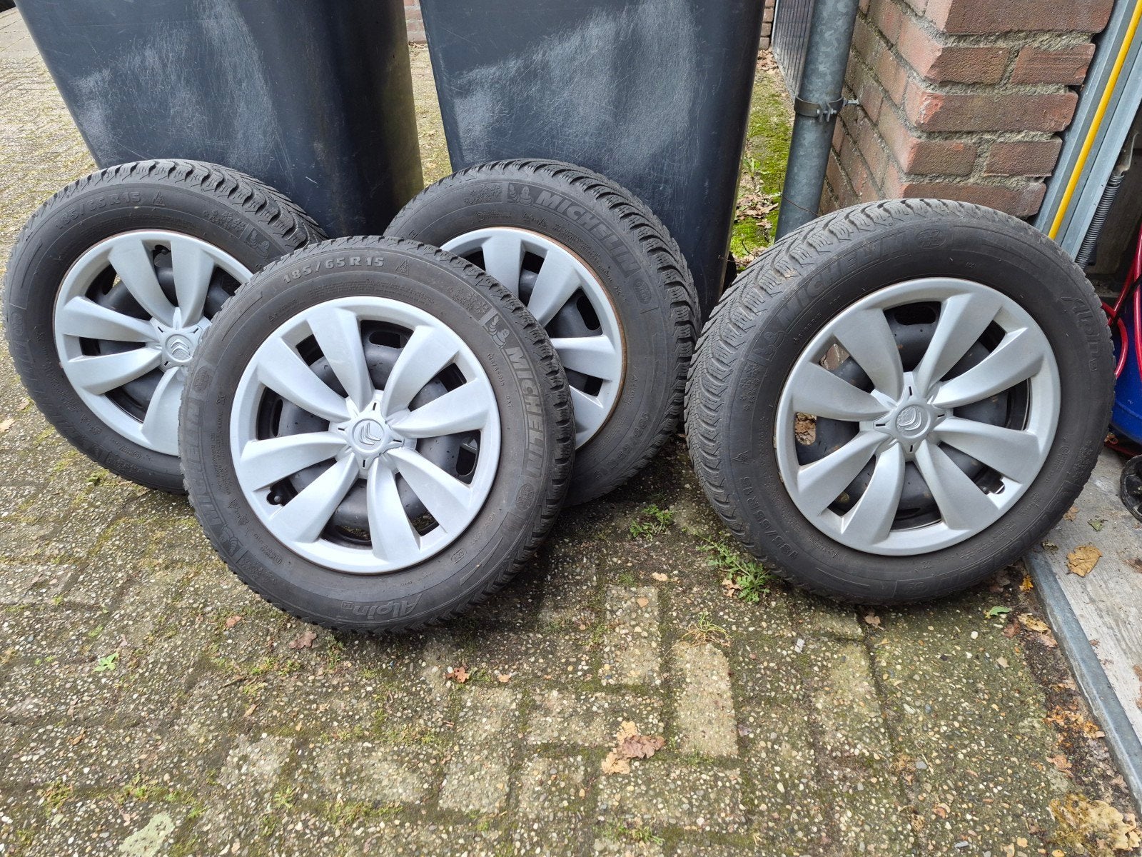 Citroen C3 2010 Michelin winterbanden 185/65 R15, Gebruikt, 15 inch, Banden en Velgen, Personenwagen