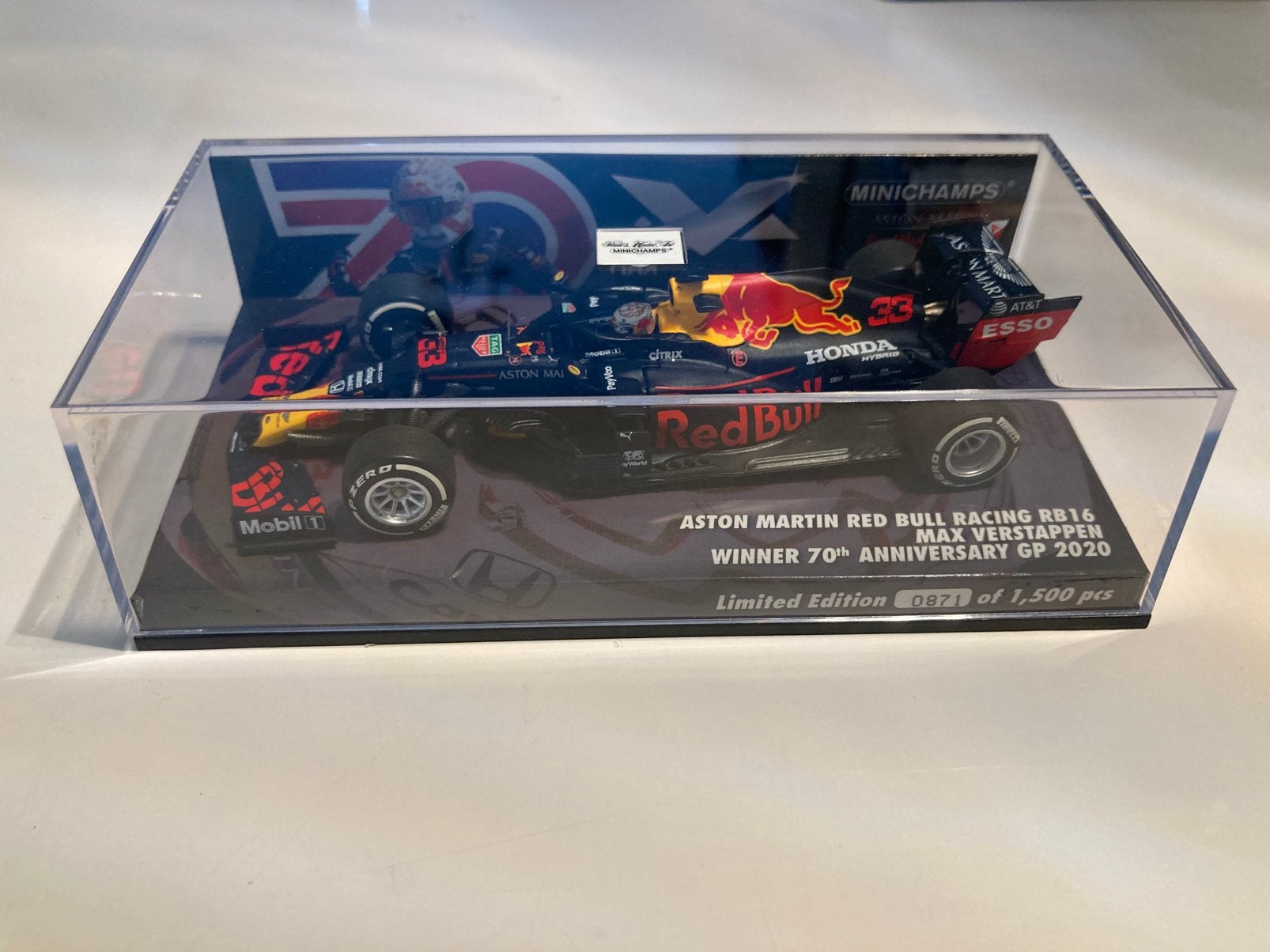 Max Verstappen rb16 winner 70th anniversary gp 2020, Ophalen of Verzenden, Nieuw, Formule 1