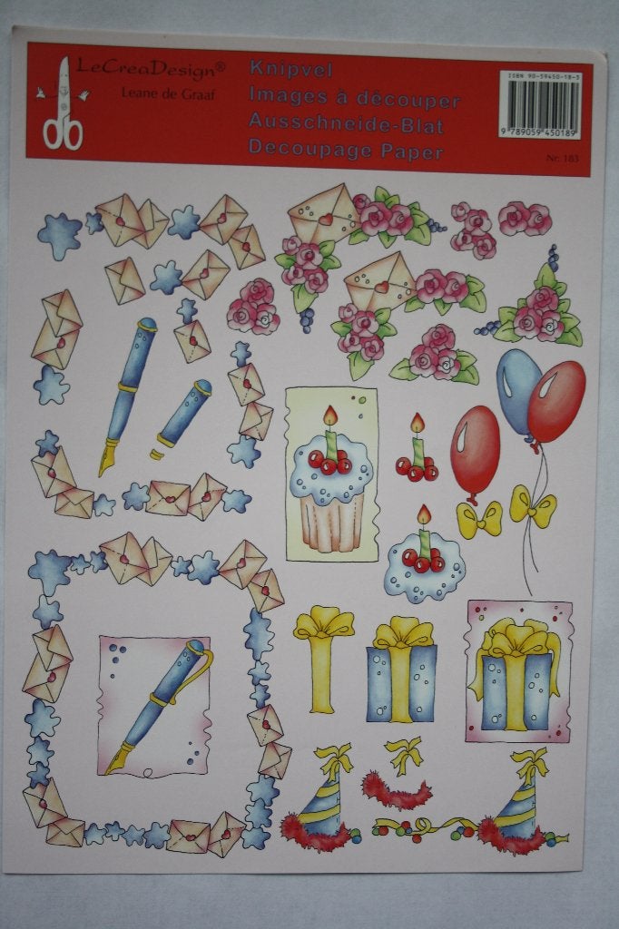 6 stuks Knipvellen Le Crea Design 6991, Ophalen of Verzenden, Nieuw, Overige thema's, Knipvel