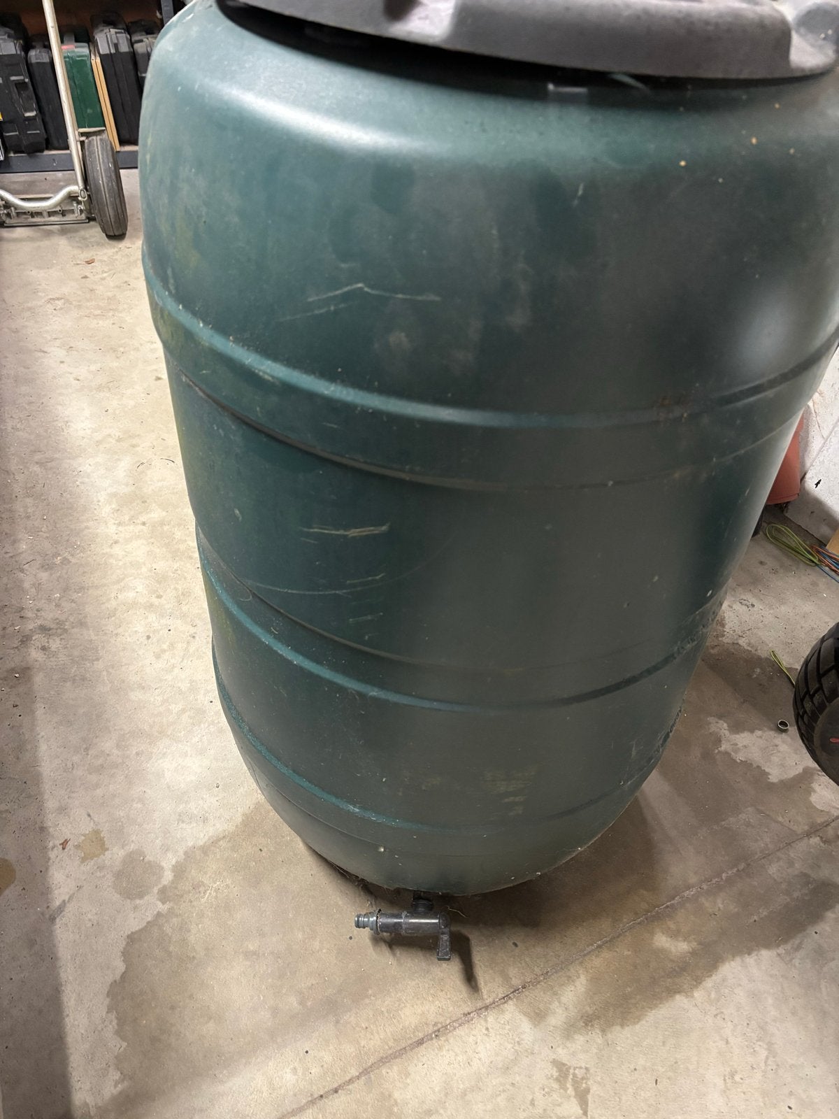 Regenton 100 liter met kraantje - Groen, Tuin en Terras, Ophalen, Kunststof, Gebruikt, Met kraantje