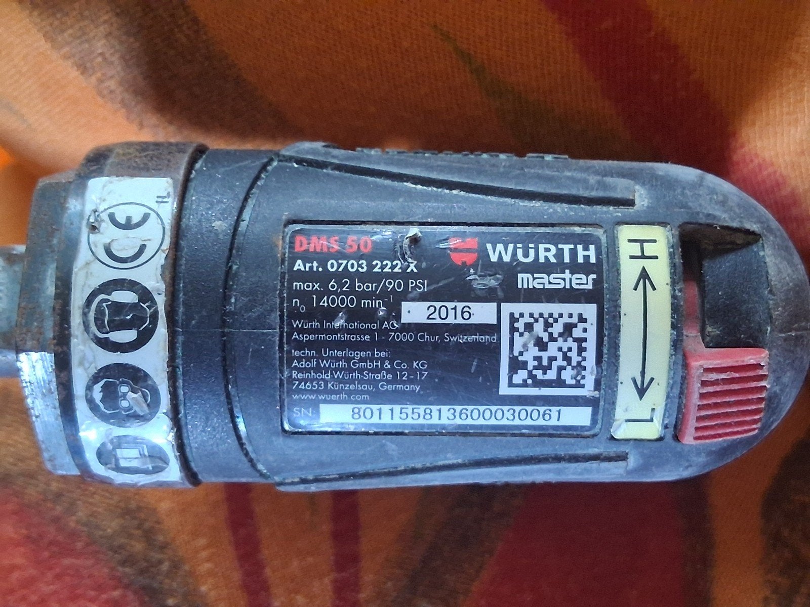 Wurth slijpmachine, Ophalen, Gebruikt